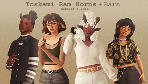 Fantasy & Occult CC Finds on Tumblr Sims 4 Hair Male, Sims 4 Cas Mods, The Sims 4 Packs, Tumblr Sims 4, Sims 4 Cc Folder, Ram Horns, Sims 4 Dresses, Sims 4 Characters, Sims4 Clothes