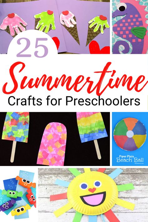 As the temperatures rise, you may need to find some indoor things for your preschoolers to do. Try one or more of these summer themed crafts! Summertime Activities For Toddlers, Summer Time Activities For Preschoolers, Month Of May Crafts For Preschool, Summer Craft Activities For Preschoolers, Summer Craft Ideas For Toddlers, Summer Crafts Preschoolers, Summer Projects For Preschool, Summer Lessons For Kids, Pre K Summer School Ideas