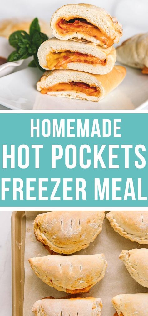 These freezer-friendly homemade Hot Pockets are going to be your new favorite go-to! Kids love them, and they're a super fast lunch option! | Happy Money Saver #hotpockets #makeahead #easydinner #homemade #calzones #pizzapockets #freezer Frozen Microwave Meals, Homemade Microwave Meals, Hot Pocket Recipes, Freezer Lunches, Happy Money Saver, Homemade Hot Pockets, Freezer Sandwiches, Microwave Meals, Best Freezer Meals