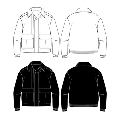 Tactical Jacket Fashion Flat Templates / Technical Drawings / - Etsy Philippines Jacket Sketch Drawing Fashion, Leather Jacket Technical Drawing, Jacket Flat Drawing, Jacket Technical Drawing, Shirt Technical Drawing, Jacket Flat Sketch, Tech Drawing, Cole Buxton, Fashion Flat Sketch