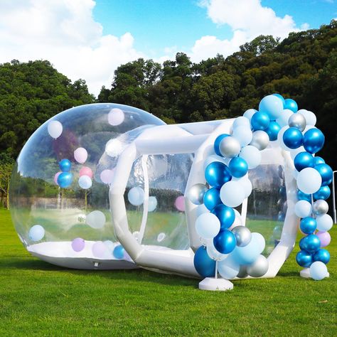 PRICES MAY VARY. Durable PVC Construction: The bubble house is made of high quality pvc material, which is anti-static, tear-resistant and airtight. The transparent design of the Dome Inflatable Bubble House gives you the freedom to be creative indoor and outdoor. Easy to Carry and Store：This inflatable bubble tent can be deflated and folded up when not in use, making it easy to store without taking up too much space. Meanwhile, the lightweight material allows you to easily take it wherever you House For Kids, Balloon House, Backyard Birthday Parties, Bubble House, Bubble Tent, Backyard Birthday, Air Blower, Bubble Balloons, Dome Tent