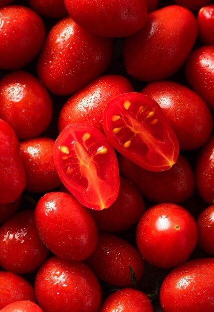 Photo group of ripe and fresh cherry tom... | Premium Photo #Freepik #photo #tomato #cherry-tomato #tomato-plant #tomato-background Tomato Background, Tomato Tomato, Fresh Cherry, Tomato Plant, Vegetable And Fruit, Fruit Shop, Photo Grouping, Fresh Cherries, Cherry Tomato