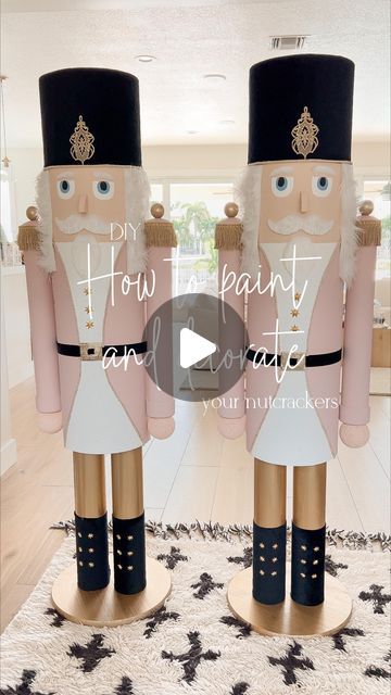 Stephanie Hanna on Instagram: "After many requests this is the step by step on how I brought the DIY Nutcrackers to life! I used paint, felt, fur, buttons and embellishments to bring out their own little personalities. Would you try this? #diychristmas #diynutcracker" Giant Sweets, Nutcracker Diy, Diy Nutcracker, Hello Holidays, 2x4 Wood, Christmas Decorations Diy Crafts, Large Christmas Ornaments, Nutcracker Christmas Decorations, Hello Holiday