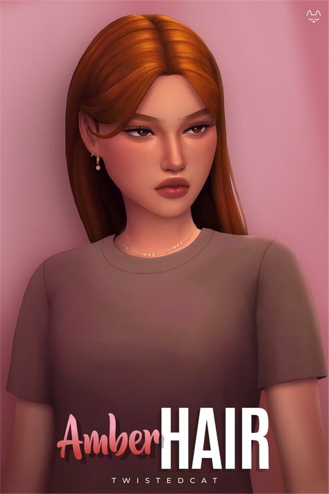 Amber Hair | Patreon Sims 4 Cc Oakiyo Hair, Hair Sets Sims 4 Cc, Sims 4 Orange Hair, Ginger Sims 4 Cc, Twistedcatcc Sims 4 Cc, Sims 4 Cc Hair Twistedcat, Sism4 Cc Hair, Sims 4 Hair Cc Maxis Match Straight, Sims Trouble Hair