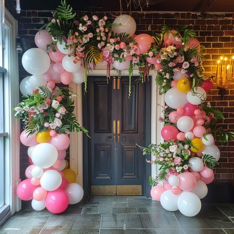 ✨🎈 Make a grand entrance at your next event with our stunning balloon floral doorway decor! 🌸🎉 Whether it's a wedding, birthday, or corporate gala, our custom designs will add charm and elegance to any occasion. Pin now to bring your event decor to the next level! #EventPlanning #BalloonFloral #DoorwayEntrance #PinterestInspiration ✨🎈 Entrance Birthday Decoration, Party Entrance Decoration Entryway, Corporate Event Decor Entrance, Entrance Balloon Decoration, Birthday Party Entrance Decoration, Balloon Entrance Decor, Floral Entrance Decor, Birthday Entrance Decor, Event Entrance Decor