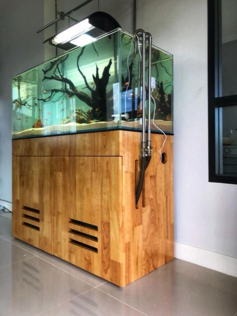 My Aquarium Wood Cabinet : AquaDSign by LAMDA #LAMDA, #AquaDSign, #Aquarium Cabinet Aquarium Cabinet, Aqua Tank, Wood Cabinet, Freshwater Aquarium, Cabinet Design, Wood Cabinets, Fresh Water, Pool, Wood