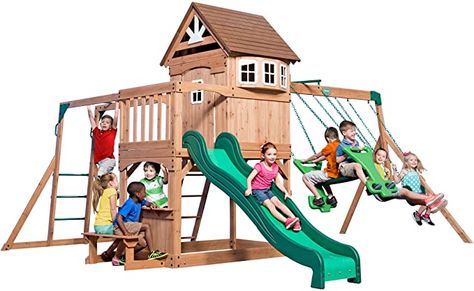 Wooden Sandbox, Wooden Carports, Beautiful Mansion, Gorilla Playsets, Kids Sandbox, Kids Forts, Wood Roof, Bay Windows, Discovery Kids