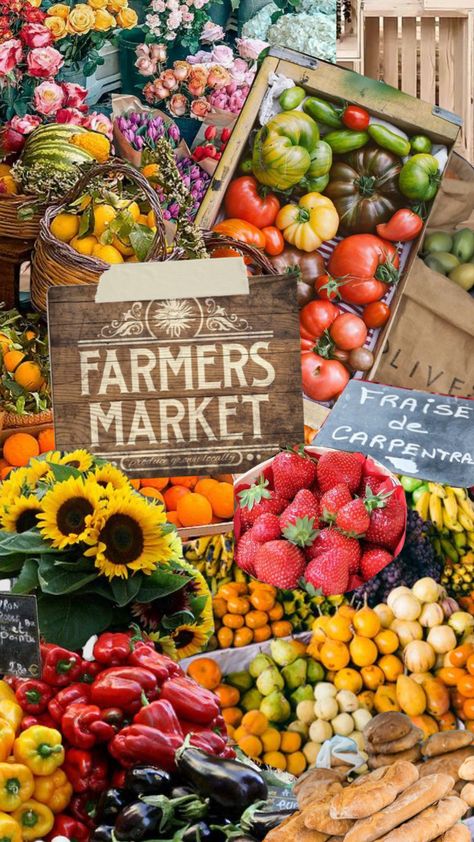 Sundays are for farmers markets #myfirstshuffle #collage #food Farmer’s Market Aesthetic, Summer Farmers Market Aesthetic, Aesthetic Collage, Farmers Market, Farmer, Marketing, Health, Fruit