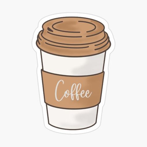 Cute Coffee Sticker for all your Caffeine Needs! Available in my Redbubble shop as stickers and magnets ☕ Shop the link! Coffee Shop Stickers, Coffee Sticker Design, Ios Emoji, Coffee Illustration, Coffee Stickers, Cute Coffee, Buy Coffee, Coffee Design, Sticker Design