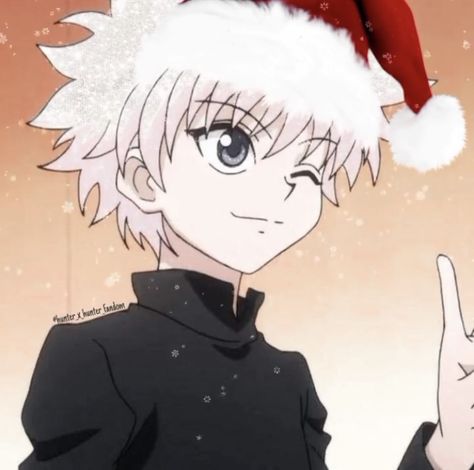 Anime Christmas Widgets, Killua Christmas Pfp, Christmas Hunter X Hunter, Christmas Anime Characters, Christmas Pfp Aesthetic Anime, Killua Christmas, Christmas Pfps Anime, Christmas Discord Pfp, Christmas Icons Anime