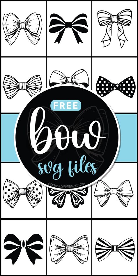 Free Bow Svg, Bow Image, Bow Craft, Bow Designs, Cricut Svg Files Free, Bow Svg, Free Svgs, Personalized Wedding Decor, Svg Images