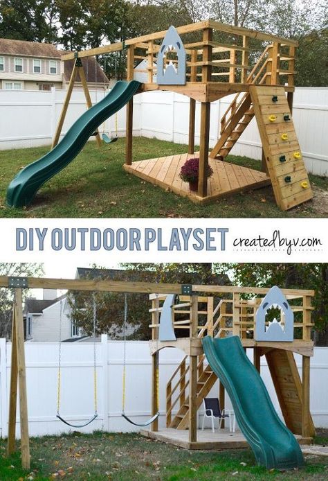 Diy Outdoor Playset, Diy Outdoor Play, Outdoor Play Set, Patio Chico, Swing Set Plans, Swing Set Diy, Outdoor Playset, Backyard Playset, Diy Swing