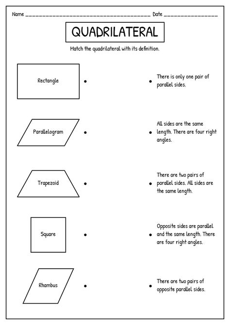 mathematics worksheets Math Activities Grades 3-5, Geometry Worksheet Class 3, Geometry 3rd Grade, Quadrilateral Activities, 3rd Grade Geometry, Quadrilaterals Activities, Quadrilaterals Worksheet, Shape Worksheet, Classifying Quadrilaterals