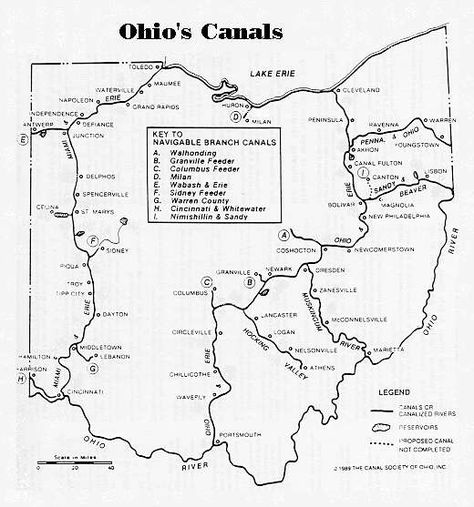 Ohio Canal Map Genealogy Map, 4th Grade Social Studies, Ohio Map, Butler County, American Indian History, 5th Grade Social Studies, Erie Canal, Indiana Travel, Ohio Travel