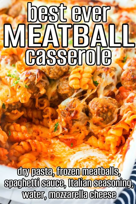 Meat Ball Casserole Recipes, Meatball Pasta Casserole, Meatball Pasta Recipes, Meat Casseroles, Meatball Casserole Recipe, Food Entrees, Frozen Meatball Recipes, Pasta Casseroles, Meatball Dishes