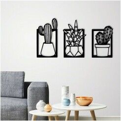 Cactus pots wall decoration set of 3 Metallic Decor, Cafe Wall Art, Black Wall Decor, Desain Furnitur Modern, Creative Wall Decor, Handmade Wall Decor, Cactus Wall Art, Cafe Wall, Metal Wall Sculpture