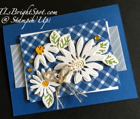 Twenty Five Stampin’ Up! Projects by Inkin’ Krew Featured Stampers – Stamp With Amy K Hearts Sketch, Cheerful Daisies, Cards Craft, Ribbon Cards, Daisy Cards, Heart Sketch, Mors Dag, Daisy Flowers, Friendship Cards