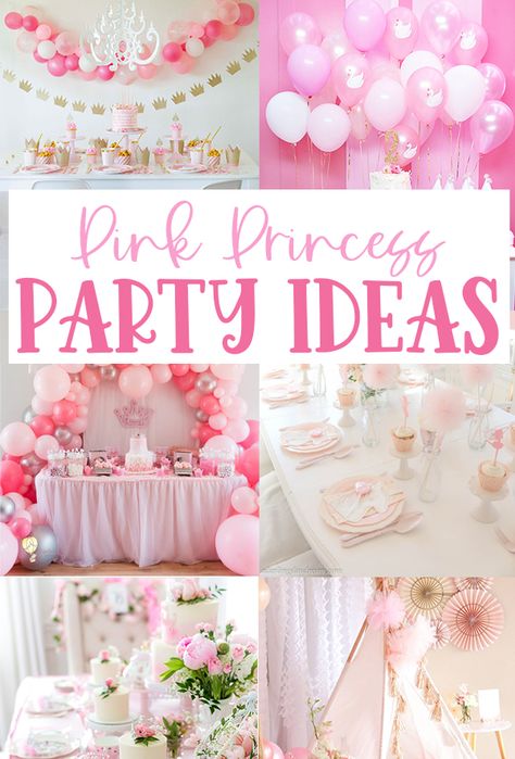 Pink 3rd Birthday Party Ideas, Princess Pink Birthday Party, Princess 3rd Birthday Party Decoration, Pink Theme 3rd Birthday Party, Pink Princess Birthday Party Decorations, Third Princess Birthday Party, 4 And Fabulous Birthday Party Ideas, Five Year Old Princess Birthday Party, Two Year Old Princess Birthday Party