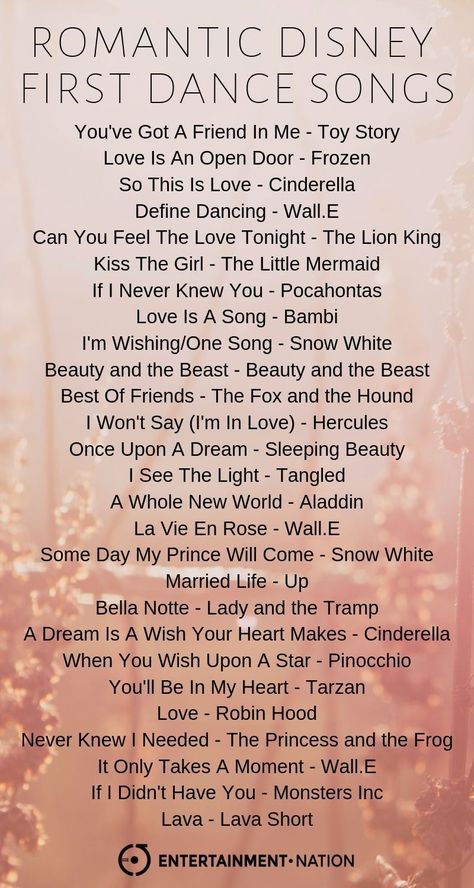 Romantic Disney, Best First Dance Songs, Perfect Wedding Songs, Wedding Song Playlist, Disney Playlist, Wedding Music Playlist, First Dance Wedding Songs, Wedding Song List, Not Musik