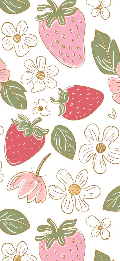 1/2 Lockscreen Disney Illustration Wallpaper, Cute Wallpaper Strawberry, Lockscreen Wallpaper Iphone Cute, Phone Wallpaper Strawberry, Home Screen Collage, Strawberry Lockscreen, Pink Strawberry Wallpaper, Strawberry Phone Wallpaper, Cute Strawberry Wallpaper