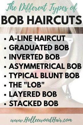 Types Of Bobs, A Line Haircut, Kort Bob, Angled Bob Haircuts, Asymmetrical Bob Haircuts, Graduated Bob, Textured Bob, Medium Bob, Stacked Bob Haircut