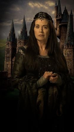 Professor Rowena Ravenclaw (fl. c. 993 – 1000) was a Scottish witch, who lived in the early Middle Ages. Noted for her intelligence and creativity and regarded as one of the greatest witches of the age, Ravenclaw was one of the four founders of Hogwarts School of Witchcraft and Wizardry along with Godric Gryffindor, Helga Hufflepuff and Salazar Slytherin, as well as the namesake of the Ravenclaw House. Ravenclaw was "beautiful yet slightly intimidating." Rowena Ravenclaw Diadem, Scottish Witch, Harry Potter Portraits, Rowena Ravenclaw, Hogwarts Founders, Harry Potter Props, Film Harry Potter, Imprimibles Harry Potter, Harry Potter Wiki