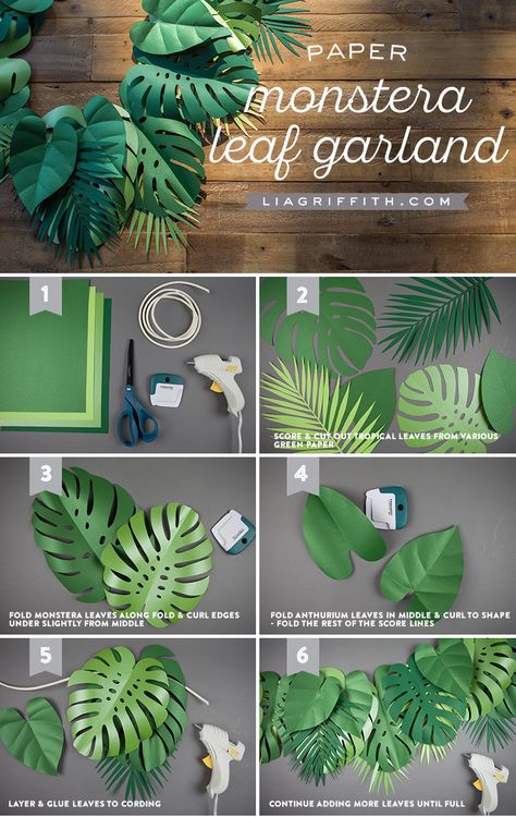 Для декора Paper Leaf Garland, Tropisk Fest, Paper Leaf, Fiesta Tropical, Fleurs Diy, Kraf Diy, Paper Leaves, Diy Papier, Seni Origami