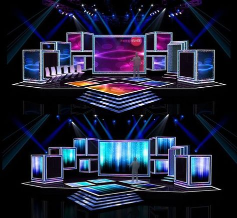 If my concept was more modern-based, this would be quite good, however, my concept doesn't suit this type of staging. Sitemap Design, Conference Stage, Stage Backdrops, Bühnen Design, Concert Stage Design, Tv Set Design, Stage Designer, Modern Screens, Stage Set Design