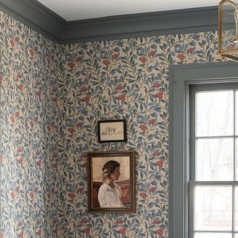 Wallpaper Nook, Whittney Parkinson, Hallway Panelling, Under Appreciated, Cottage Retreat, Morris Wallpapers, Beige Bathroom, Work Horses, Bathroom Wallpaper