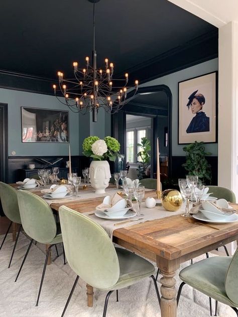 Stockholm House, Elizabeth Roberts, Dark Dining Room, Scandinavian Style Home, The Dining Room, Dining Room Inspiration, Scandinavian Decor, Spacious Living Room, Style At Home