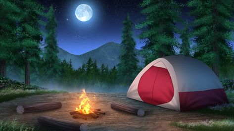 Campsite, Duy Tung on ArtStation at https://www.artstation.com/artwork/EVQ26v Camp Background, Episode Interactive Backgrounds, Anime Places, Free Green Screen, Artistic Pictures, Girl Background, Scenery Background, Living Room Background, Cartoon Background