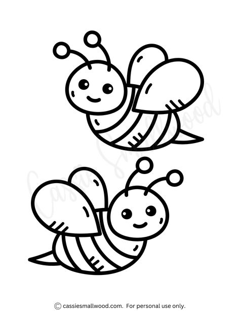 2 bees preschool coloring page free printable pdf Bee Colouring Picture, Bumble Bee Free Printables, Bees Template Free Printables, Cute Bee Coloring Pages, Black And White Bee Drawing, Honey Crafts Preschool, Bee Coloring Sheet, Bumble Bee Coloring Page Free Printable, Bumble Bee Template Free Printable