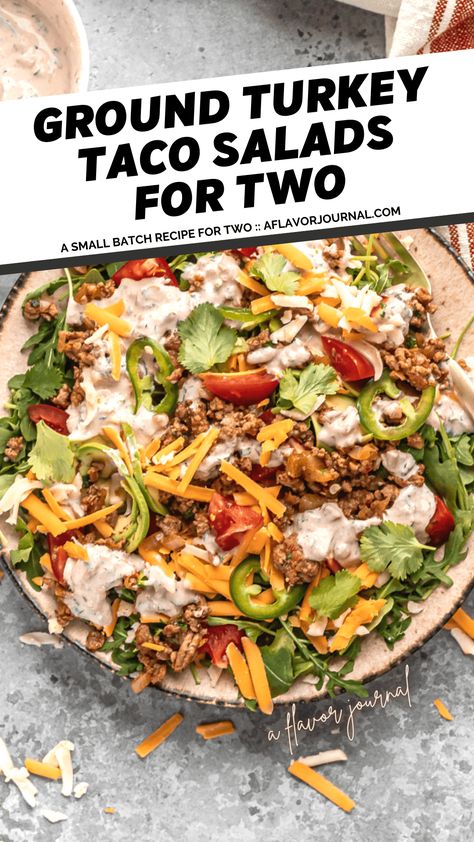 Turkey Taco Salad Recipe, Ground Turkey Taco Salad, Ground Turkey Taco Recipes, Recipe With Ground Turkey, Meal Salads, Taco Salad Recipe Healthy, Clean Eating Tacos, Awesome Salads, Easy Taco Salad Recipe