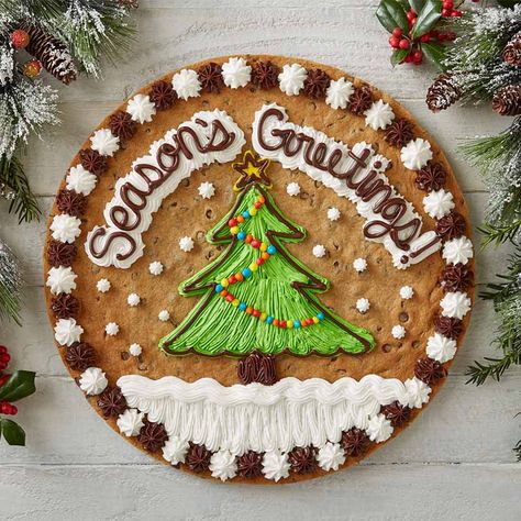 Christmas Cookie Cakes Decorated, Cookie Cake Christmas Designs, Christmas Message Cookies, Cookie Cakes Ideas, Christmas Cookie Cake Ideas, Christmas Cookie Cake Decorating Ideas, Christmas Cookie Cake Design, Christmas Cookie Cakes, Thanksgiving Cookie Cake