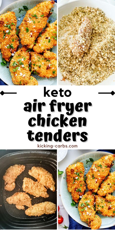 For an easy and delicious weeknight dinner, these crispy keto air fryer chicken tenders are just what you need. Perfectly cooked juicy chicken tenders coated in an irresistible crunchy golden brown exterior - what more could you ask for? And the best part? These tenders are low-carb. They are Gluten-free and ketogenic-friendly, so you can enjoy them while sticking to your keto diet. Follow along with this easy step-by-step tutorial, and let’s get started! Air Fryer Chicken Breast Tenderloins, Air Fryer Chicken Breast Tenders, Keto Air Fryer Chicken Tenders, Chicken Tenders In Air Fryer, Keto Air Fryer Chicken, Healthy Air Fryer Chicken, Air Fried Chicken Tenders, Keto Air Fryer, Keto Gluten Free