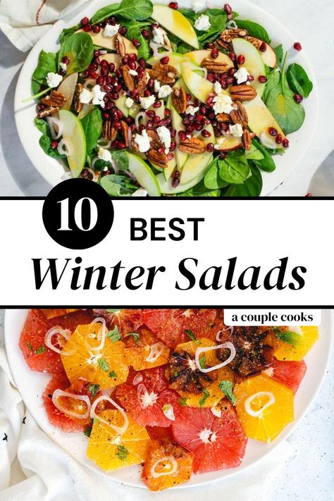 Side Salad Recipes Winter, Citrus Salad Winter, Side Salad To Go With Chili, Easy Winter Salad Recipes, Winter Citrus Salad, Winter Salads Healthy, Winter Salad Ideas, Fennel Salad Recipes, Salads Winter