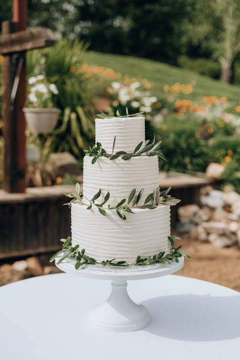 Wedding Cakes 2 Tier Unique, Lightly Iced Wedding Cake, Wedding Cake Olive, Sage Green Wedding Colors, Cake Pedestal, Small Wedding Cakes, Green Wedding Colors, Sage Green Wedding, Simple Wedding Cake