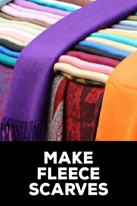 How to Make Fleece Scarves Christmas Scarfs Ideas, Fleece Scraps What To Do With, Fleece Scarves Diy, Polar Fleece Shawl Free Pattern, Fleece Scarf No Sew, Fleece Hooded Scarf Pattern Free, Diy Fleece Scarf, Fleece Scarf Pattern, Fleece Ideas