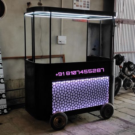 Mobile Food Cart Design Ideas, Food Trailer Design, Food Setup, Food Truck Ideas, Food Stand Design, Food Cart Business, Neon Food, Food Stall Design, Trailer Design