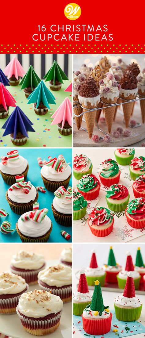 Who says Santa doesn’t love cupcakes just as much as he loves cookies? Christmas cupcakes are perfect for sharing and a super fun family decorating activity. Whether you’re after an easy red and green cupcake recipe or extravagantly classy cupcake ideas, you’ve come to the right place. We’ve compiled all our favorite Christmas-themed cupcake designs and recipes into one perfectly cultivated Christmas list. #wiltoncakes #blog #blogpost #chirstmascupcakes #cupcakeideas #cupcakedecorating Christmas Cupcake Decorating Party, Decorating Cupcakes For Christmas, Christmas Mini Cupcake Ideas, Decorated Christmas Cupcakes, Christmas Theme Cupcakes, Elegant Christmas Cupcakes, Easy Christmas Cupcakes Decoration, Xmas Cupcake Ideas, Artisan Cupcakes