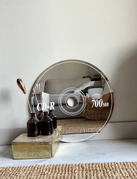 CD Mirror Creative Gift Mirror Music Gift Handmade Design Mirror - Etsy Bf Bday, Cd Mirror, Mirror Creative, Music Bedroom, Dads Room, Alternative Decor, Manly Decor, Design Mirror, College Decor