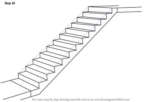 Step by Step How to Draw Staircase : DrawingTutorials101.com Stairs Drawing, Drawing Side View, Staircase Drawing, How To Draw Stairs, Sketching Tips, Drawing Lessons For Kids, Doodle Art Drawing, Stair Steps, Perspective Drawing