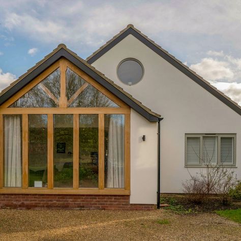 Glazed Porch, 1970s Bungalow, Bungalow Conversion, Dormer Bungalow, Bungalow Extensions, Bungalow Cottage, Family Room Addition, House Extension Plans, Modern Family Home