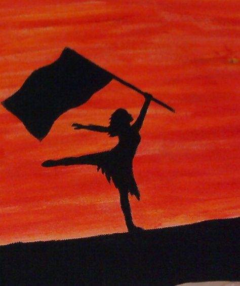 Colorguard at sunset. Oh Hell YES! Color Guard Painting Ideas, Colorguard Drawings, Color Guard Drawings, Colorguard Wallpaper, Colorguard Aesthetic, Guard Quotes, Color Guard Quotes, Colour Guard, Parking Spot Painting