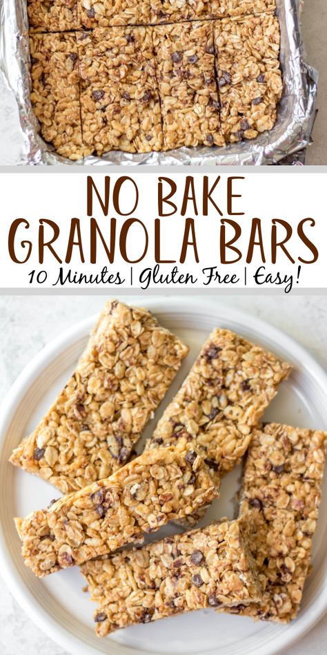 No bake granola bars are super easy to make and use only a few ingredients. They are naturally dairy free and can be made gluten free with zero effort. This recipe is extremely easy to customize to your own tastes and preferences, making microwave granola bars one of the absolute best options for breakfast or simple snack meal prepping! #healthyrecipes #glutenfreerecipes #dairyfreerecipes #glutenfreedairyfreerecipes #healthybreakfast #granolabars #rolledoats Microwave Granola, Dairy Free Granola Bars, Pumpkin Granola Bars, Bake Granola Bars, Gluten Free Granola Bars, No Bake Granola, Homemade Granola Bars Healthy, Easy Granola Bars, Homemade Granola Healthy