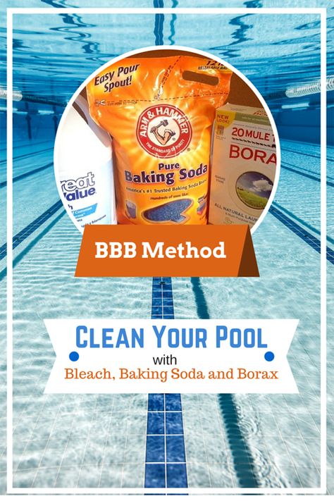 Bucket Method For Pool, Borax In Swimming Pool, Diy Pool Cleaning Hacks, Clean Pool Hacks, Pool Chemicals For Beginners, Pool Cleaning Hacks, Pool Cleaning Tips, Clean Pool, Swimming Pool Maintenance