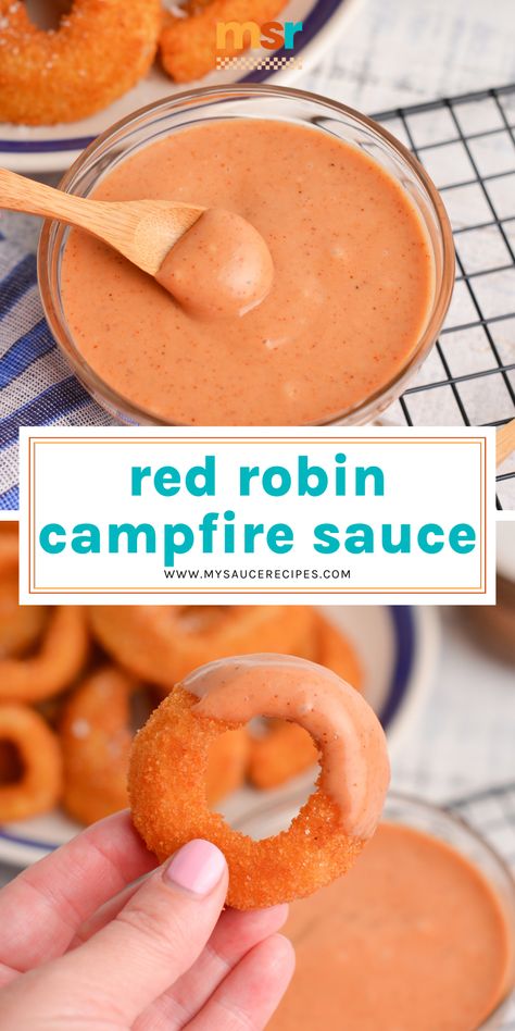 Red Robin Campfire Sauce, Campfire Sauce, Baked Halloumi, Homemade Sauce Recipes, Homemade Condiments, Burger Sauce, Copycat Restaurant Recipes, Gourmet Burgers, Red Robin