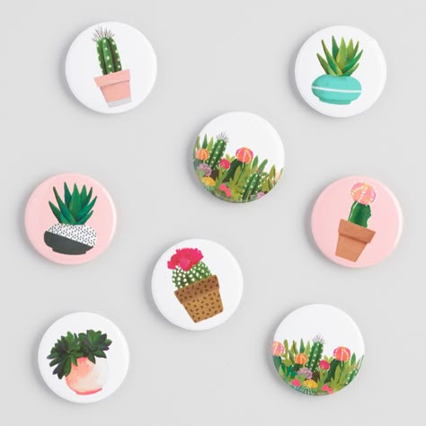 Clay Magnets Diy, Magnets Diy, Diy Magnets, Coaster Art, Clay Magnets, Plate Wall Decor, Cactus Design, Wedding Art, Diy Tips