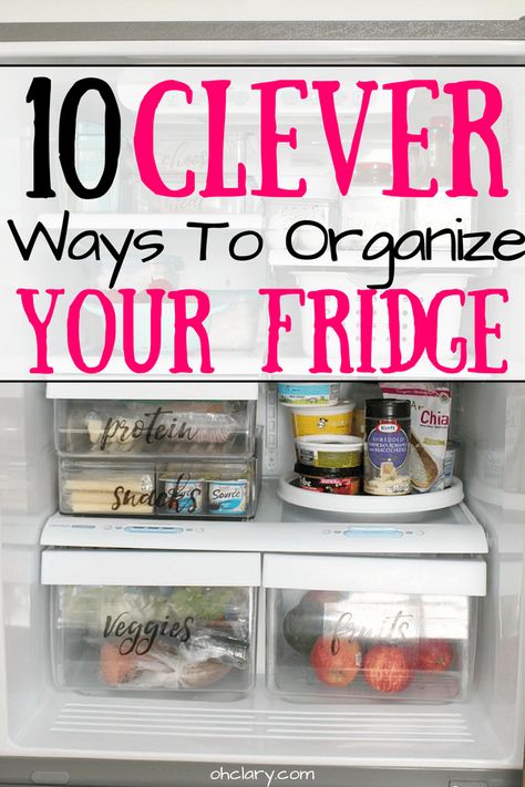 10 Awesome Ways To Organize Your Fridge And Freezer. Genius fridge organization ideas that can be made DIY with items from the dollar store. These hacks and tips are perfect for small spaces. Storage solutions for every refrigerator. Find out how to organize your fridge today! #organisation #organization #fridge #kitchenideas Fridge Organization Dollar Store, Small Fridge Organization, Fridge Organization Hacks, Organization Fridge, Fridge Organization Ideas, Ikea Small Spaces, Refrigerator Ideas, Refrigerator Organizer, Organizing Products