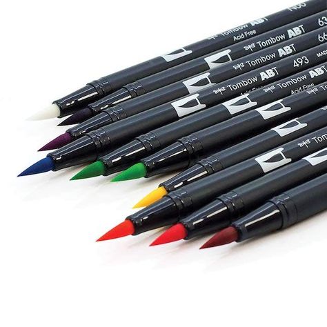 Tombow Pens, Stylo Art, Brush Pen Art, Tombow Dual Brush Pen, Blender Pen, Tombow Dual Brush, Brush Markers, Brush Pens, Best Pens